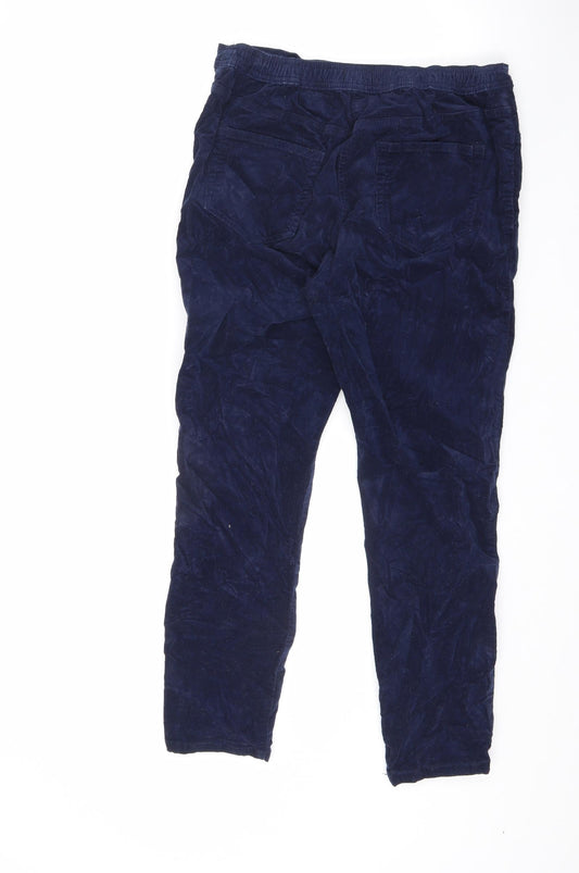 Womens UK Size 14 M&Co Regular Fit Carrot Blue Trousers