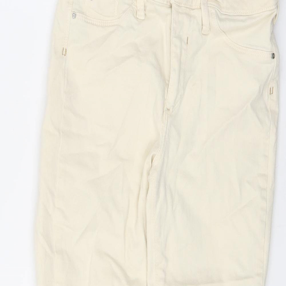 River Island Womens Ivory Cotton Skinny Jeans Size 8 L22.5 in Regular Zip