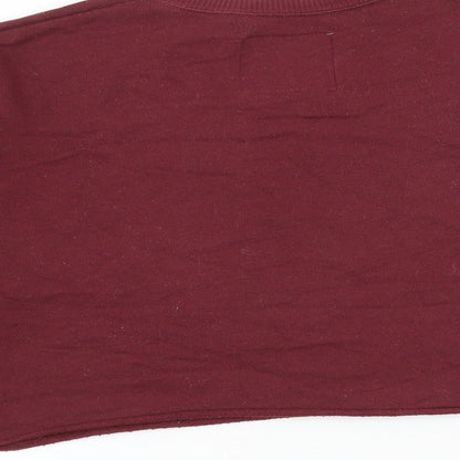 Hollister Womens Red Cotton Pullover Sweatshirt Size XS Pullover - Cropped Raw Hem