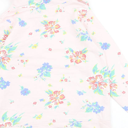 Gap Girls Pink Floral Cotton Pullover Hoodie Size 14-15 Years Pullover