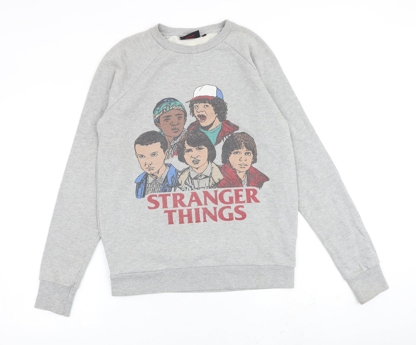 Mens UK Size XS Stranger Things Grey Pullover Sweatshirt