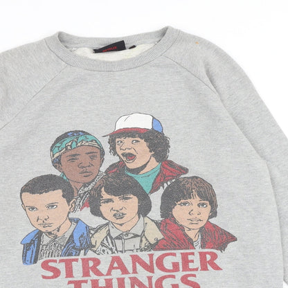 Mens UK Size XS Stranger Things Grey Pullover Sweatshirt