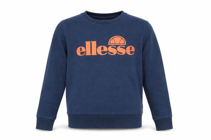 Front view of Ellesse boys’ blue cotton pullover sweatshirt, size L, pullover
