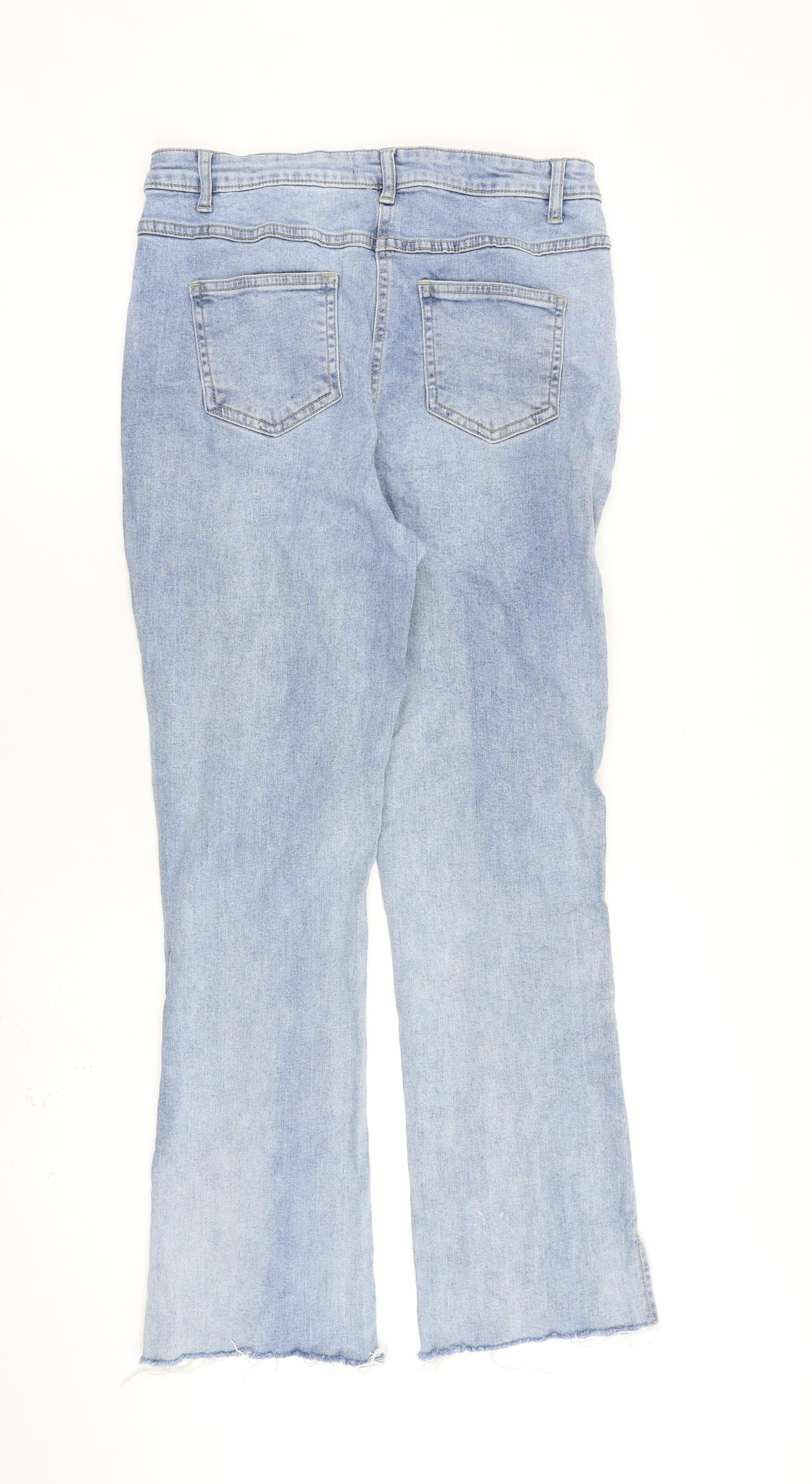 PARISIAN SIGNATURE Womens Blue Cotton Bootcut Jeans Size 12 L28 in Regular Zip