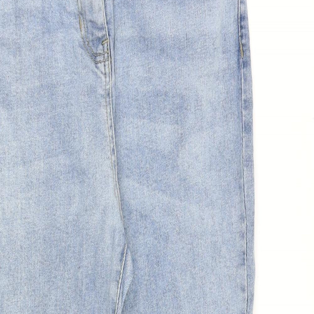 PARISIAN SIGNATURE Womens Blue Cotton Bootcut Jeans Size 12 L28 in Regular Zip