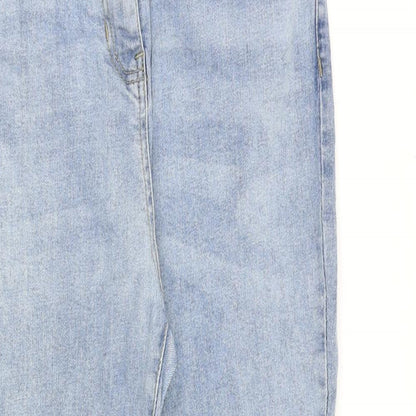 PARISIAN SIGNATURE Womens Blue Cotton Bootcut Jeans Size 12 L28 in Regular Zip