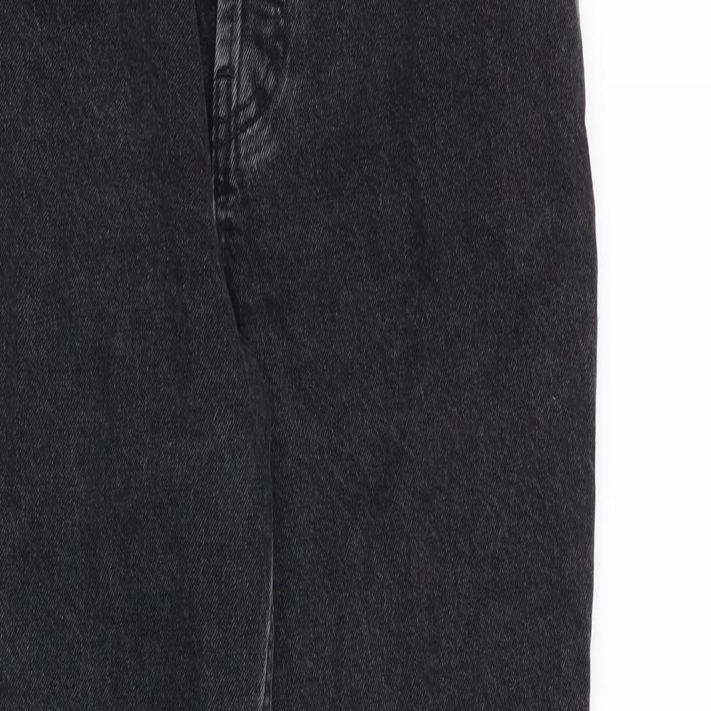 ASOS Womens Black Cotton Straight Jeans Size 28 in L30 in Regular Button