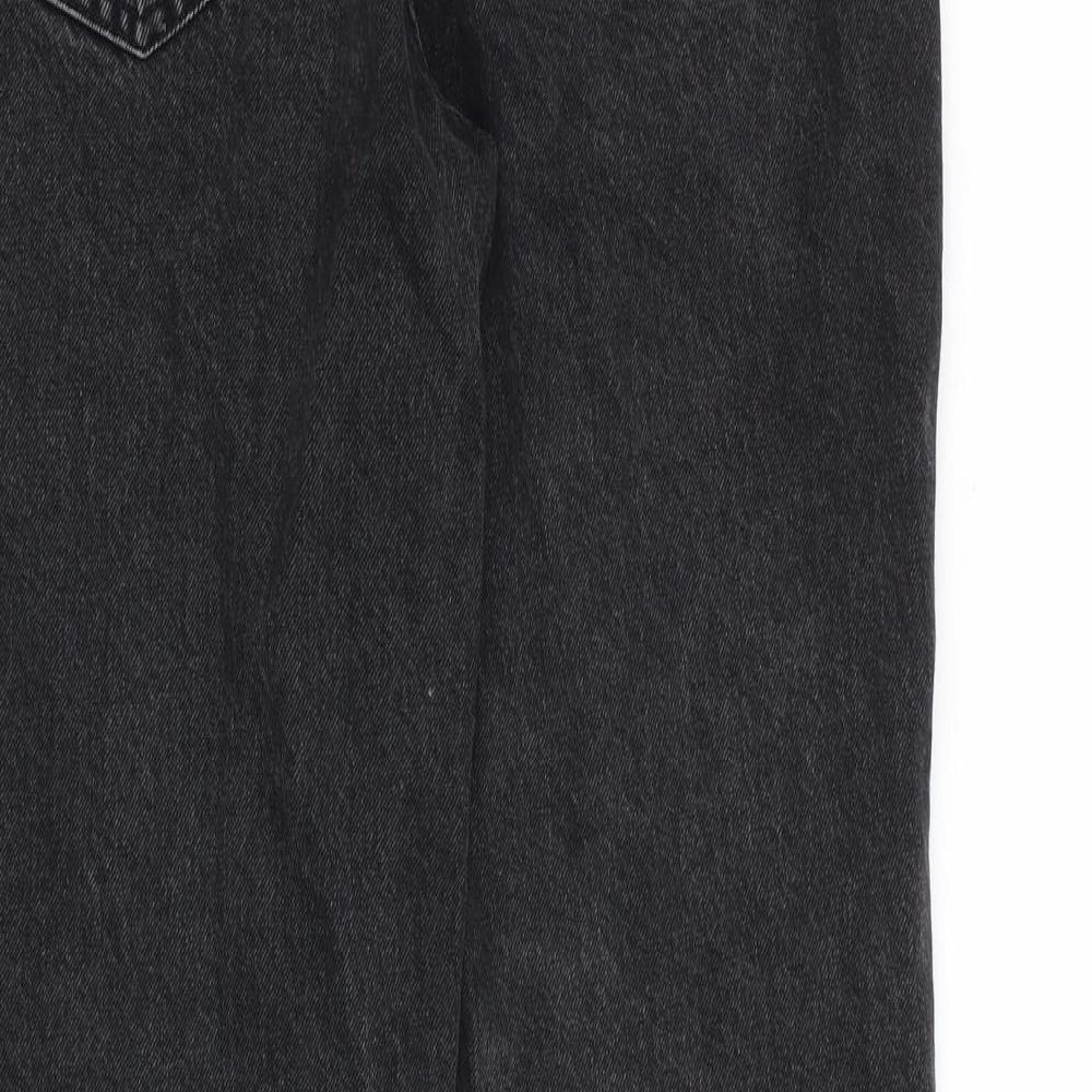 ASOS Womens Black Cotton Straight Jeans Size 28 in L30 in Regular Button