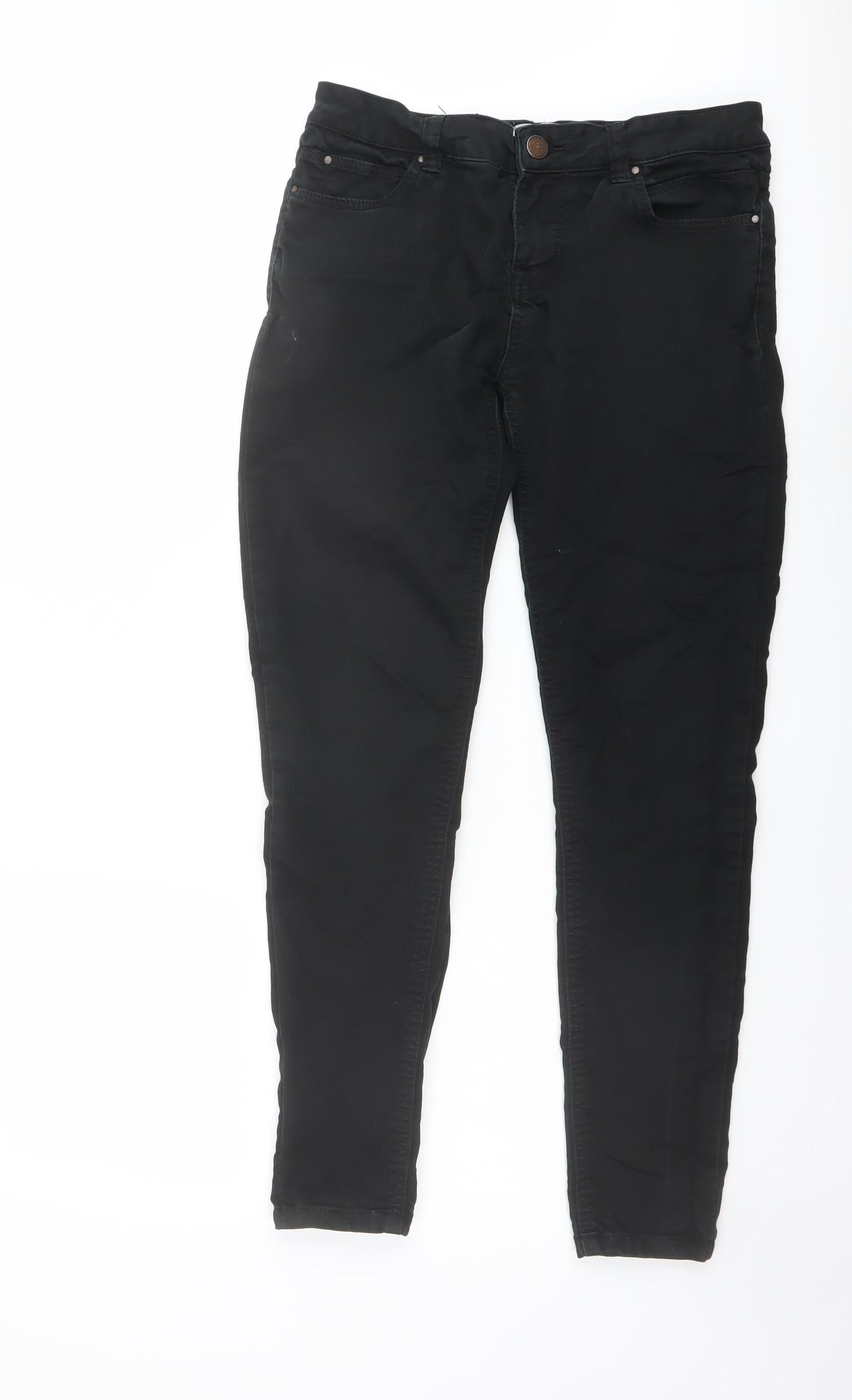 New Look Womens Black Cotton Skinny Jeans Size 10 L27 in Regular Zip