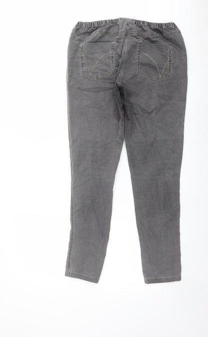 Red Herring Womens Grey Cotton Jegging Jeans Size 14 L29 in Regular