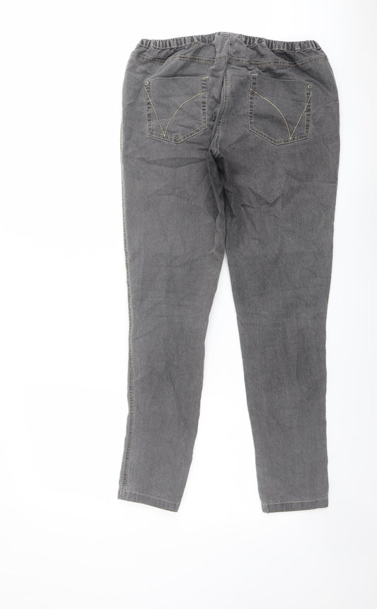 Red Herring Womens Grey Cotton Jegging Jeans Size 14 L29 in Regular