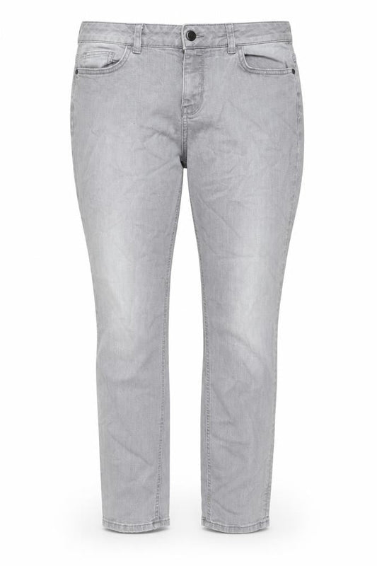 Front view of Autograph women’s grey cotton skinny jeans, size UK 14, 29-inch leg regular zip