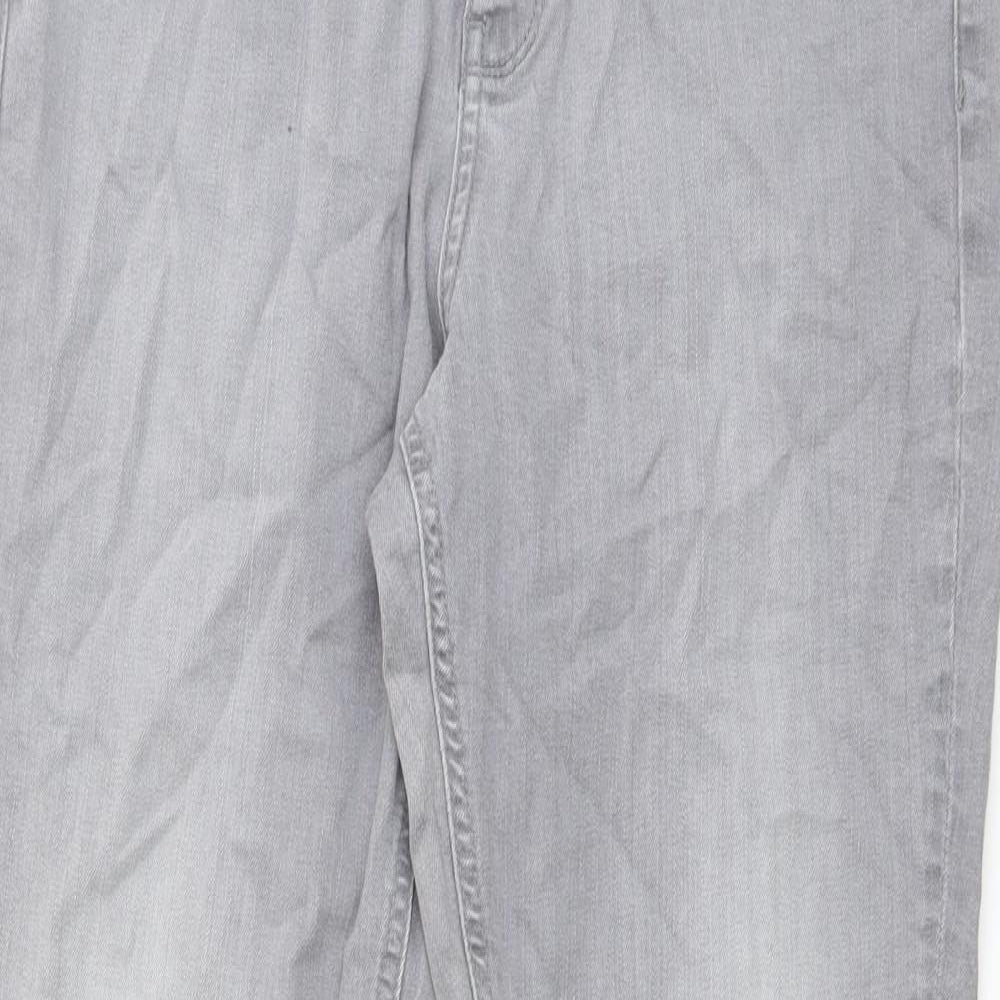 Autograph Womens Grey Cotton Skinny Jeans Size 14 L29 in Regular Zip