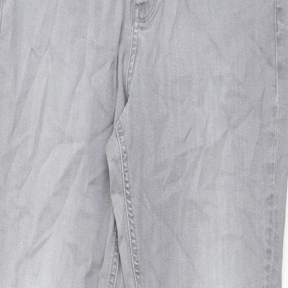 Autograph Womens Grey Cotton Skinny Jeans Size 14 L29 in Regular Zip
