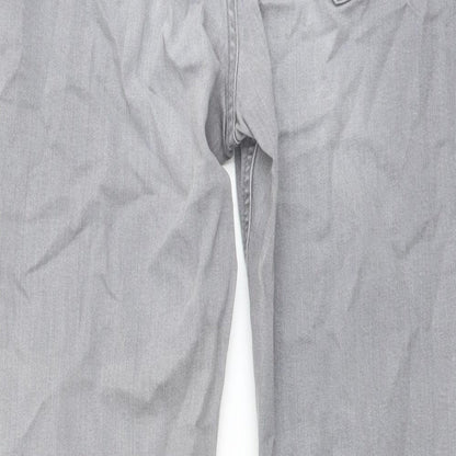 Autograph Womens Grey Cotton Skinny Jeans Size 14 L29 in Regular Zip