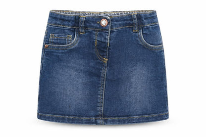 TU Girls Blue Cotton A-Line Skirt Size 2 Years Regular Button