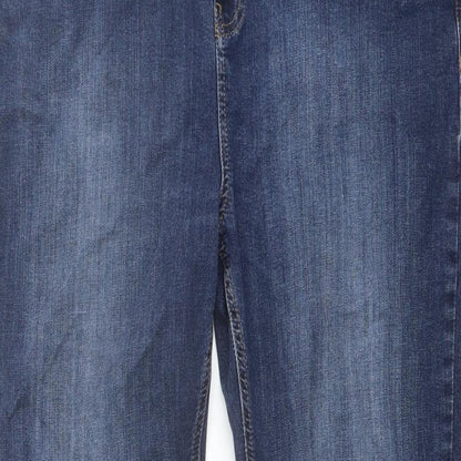 Per Una Womens Blue Cotton Skinny Jeans Size 34 in L27 in Regular Zip