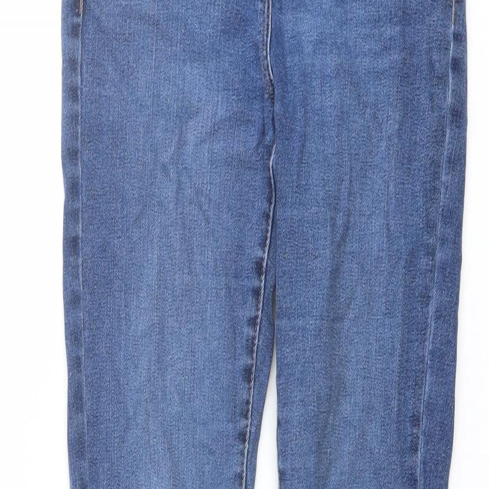 NEXT Womens Blue Cotton Skinny Jeans Size 8 L28 in Regular Button