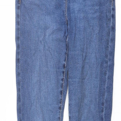 NEXT Womens Blue Cotton Skinny Jeans Size 8 L28 in Regular Button