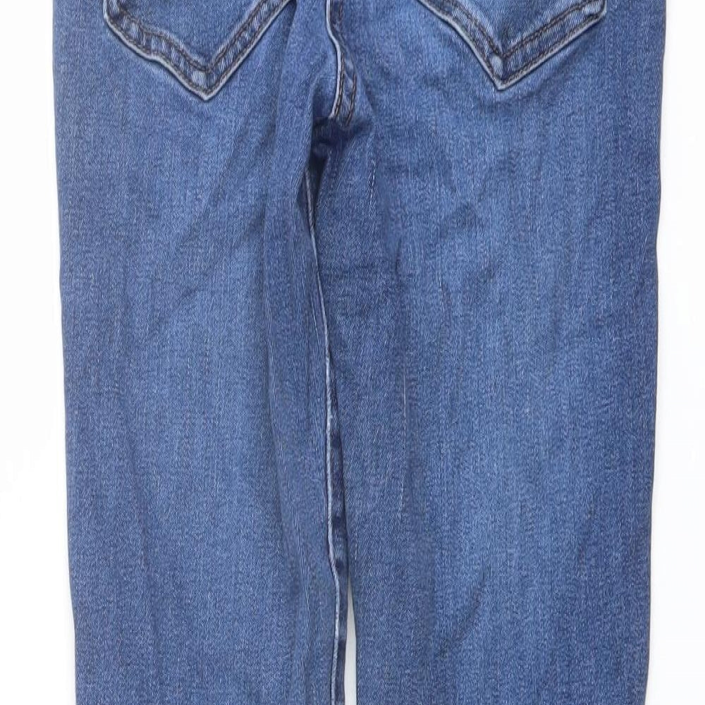 NEXT Womens Blue Cotton Skinny Jeans Size 8 L28 in Regular Button