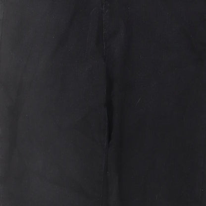 Denim & Co. Womens Black Cotton Straight Jeans Size 12 L26 in Regular Button