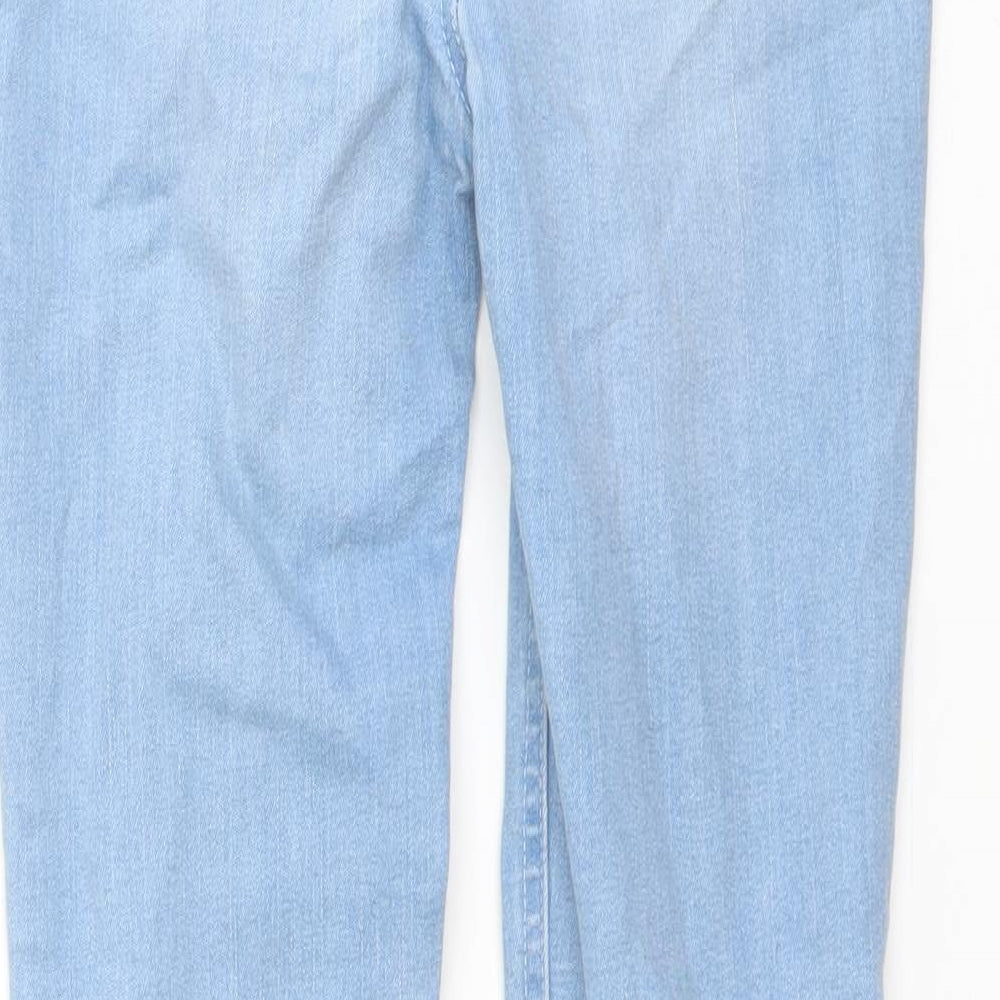 Denim & Co. Girls Blue Cotton Jegging Jeans Size 10-11 Years Regular Pullover - Raw Hem
