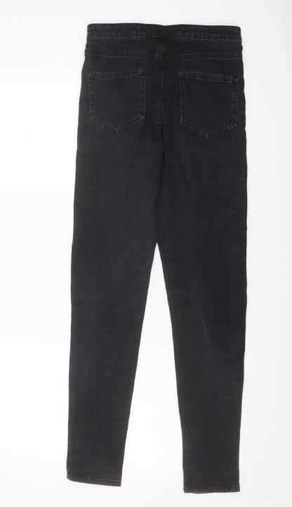 Denim & Co. Womens Grey Cotton Skinny Jeans Size 10 L29 in Regular Button