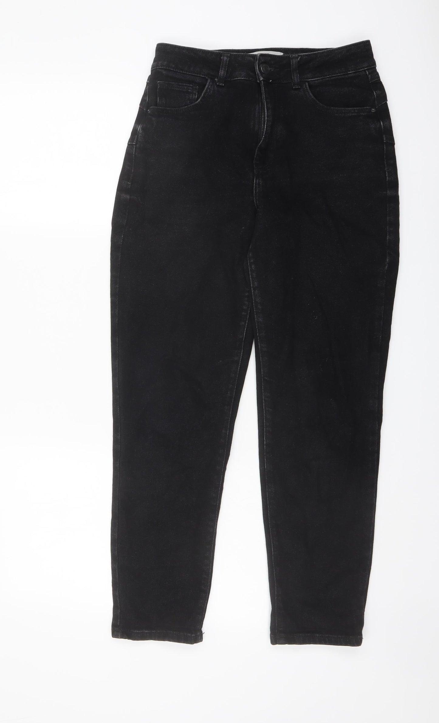 New Look Womens Black Cotton Straight Jeans Size 8 L26 in Regular Button