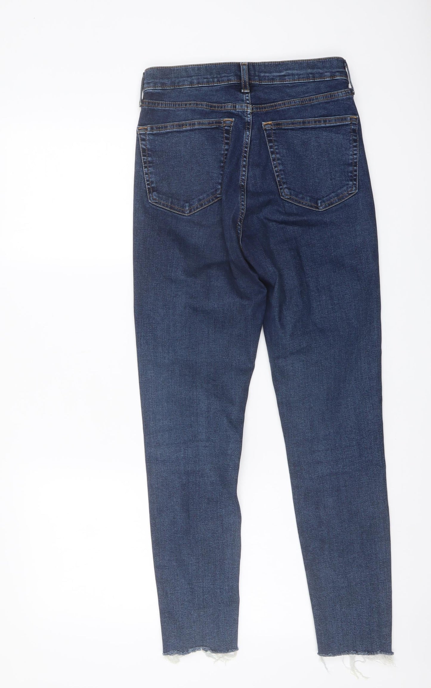 Topshop Womens Blue Cotton Skinny Jeans Size 28 in L27 in Regular Button