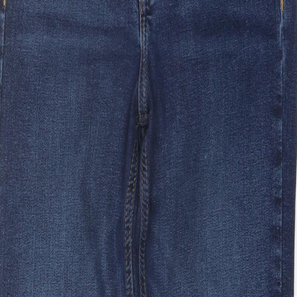 Topshop Womens Blue Cotton Skinny Jeans Size 28 in L27 in Regular Button