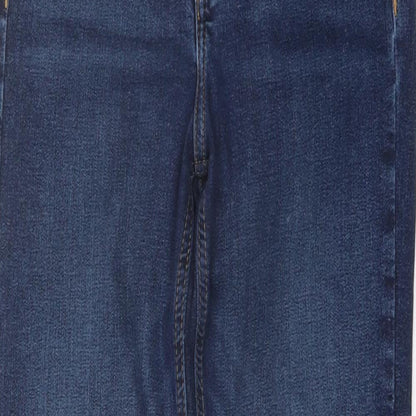 Topshop Womens Blue Cotton Skinny Jeans Size 28 in L27 in Regular Button