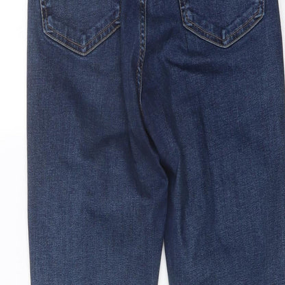 Topshop Womens Blue Cotton Skinny Jeans Size 28 in L27 in Regular Button