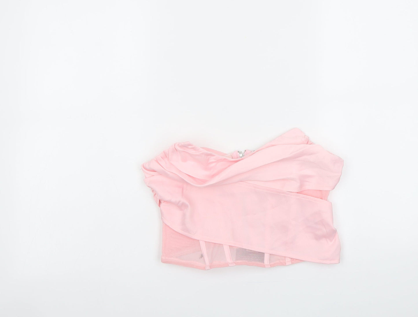 Womens UK Size 10 PRETTYLITTLETHING Pink Cropped Tank