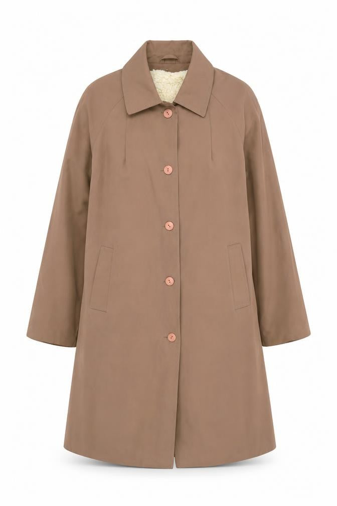 Sartor Womens Beige Overcoat Coat One Size Button