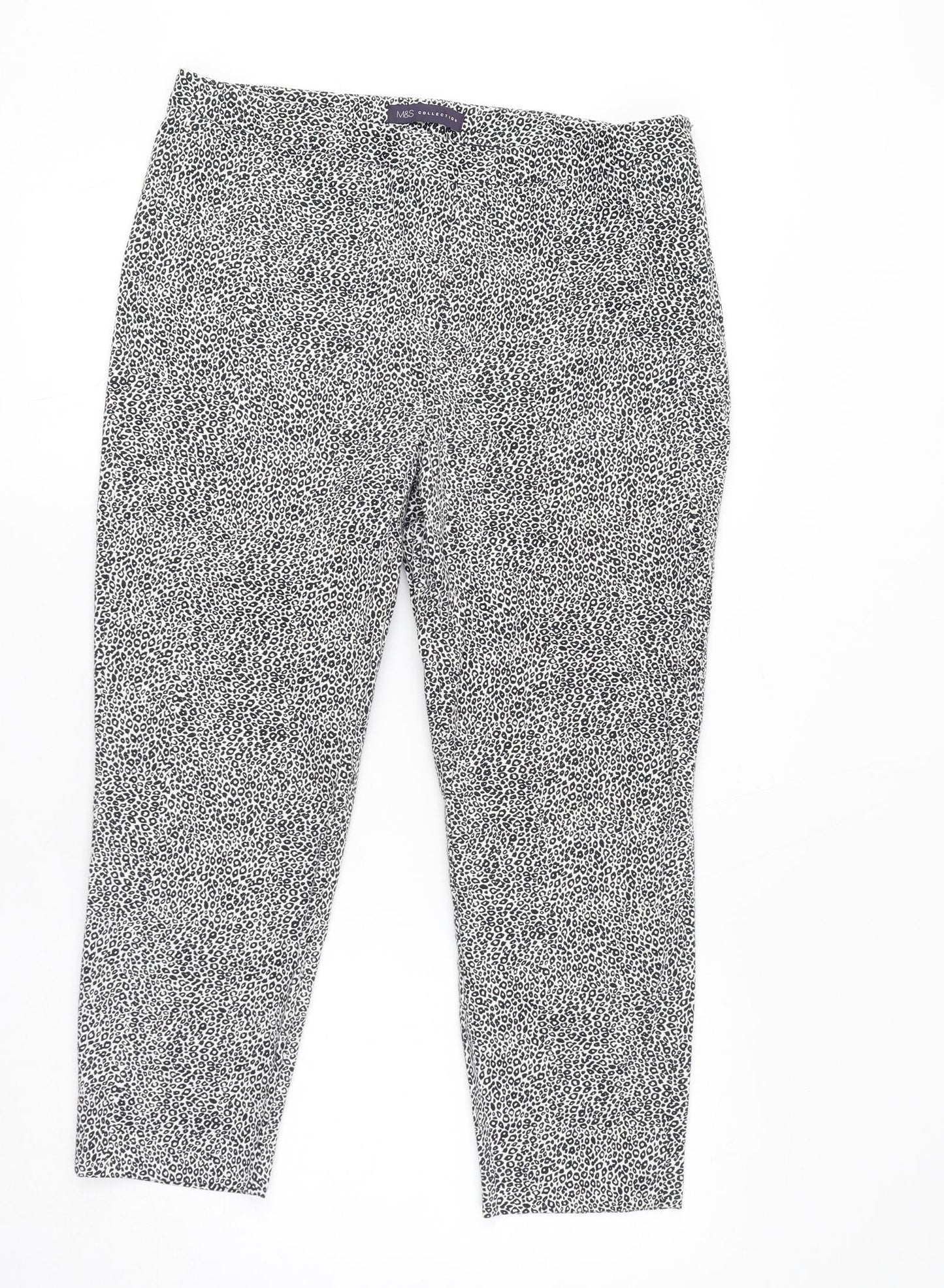 Womens UK Size 14 Marks and Spencer Regular Fit Carrot White Trousers