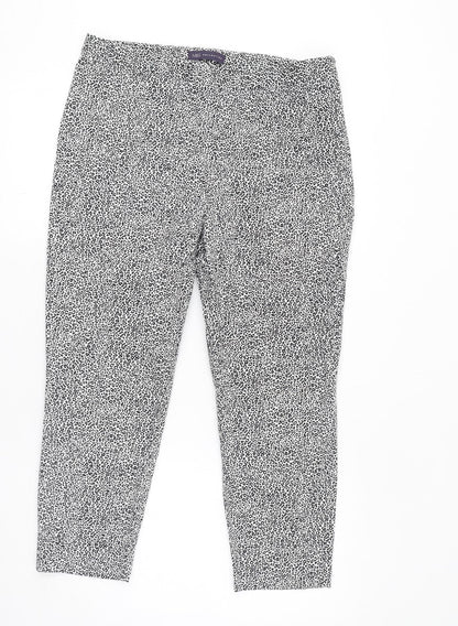 Womens UK Size 14 Marks and Spencer Regular Fit Carrot White Trousers