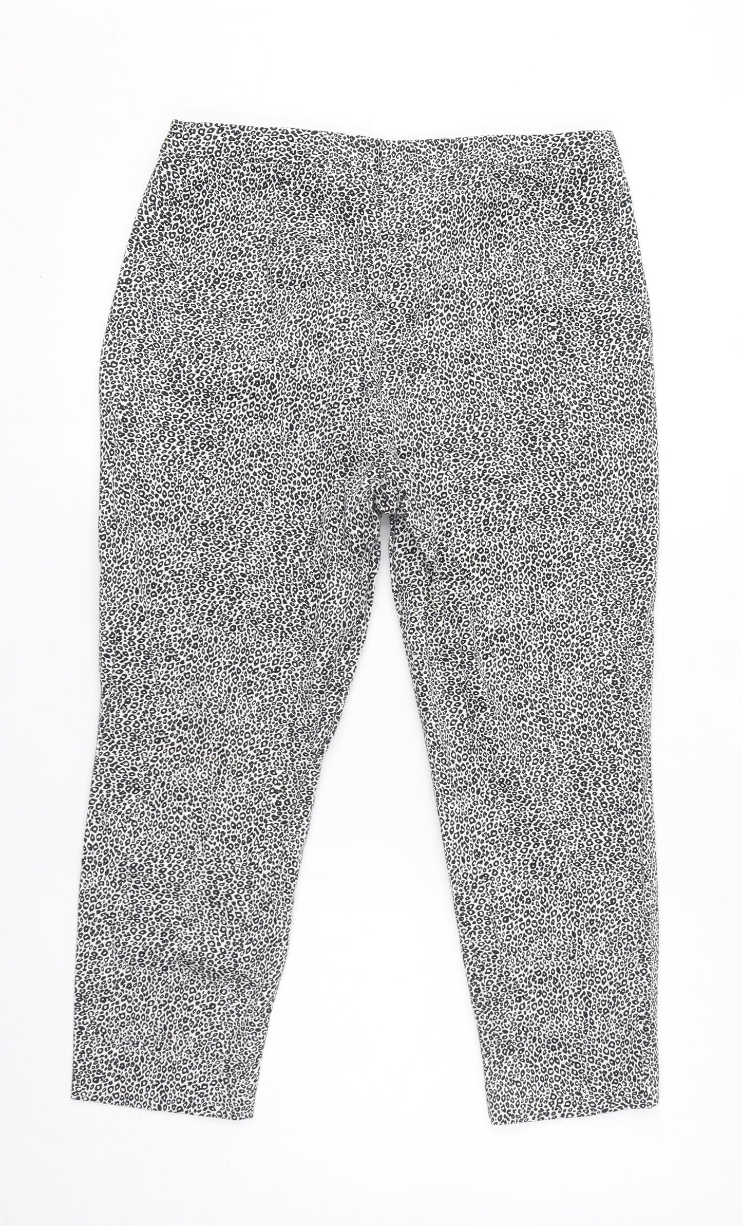Womens UK Size 14 Marks and Spencer Regular Fit Carrot White Trousers