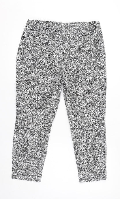 Womens UK Size 14 Marks and Spencer Regular Fit Carrot White Trousers