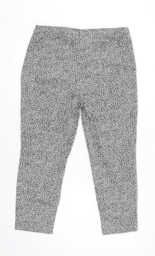 Womens UK Size 14 Marks and Spencer Regular Fit Carrot White Trousers