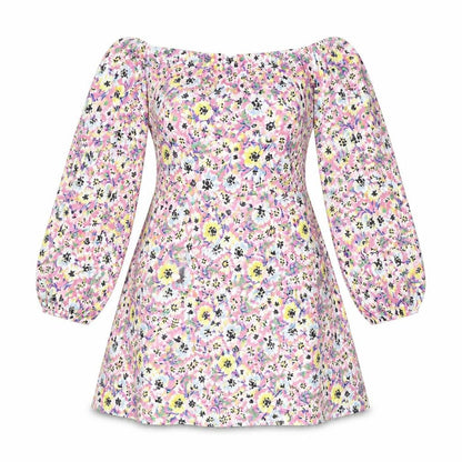 Divided by H&M Womens Multicoloured Floral Polyester Ball Gown Size S Off the Shoulder Pullover