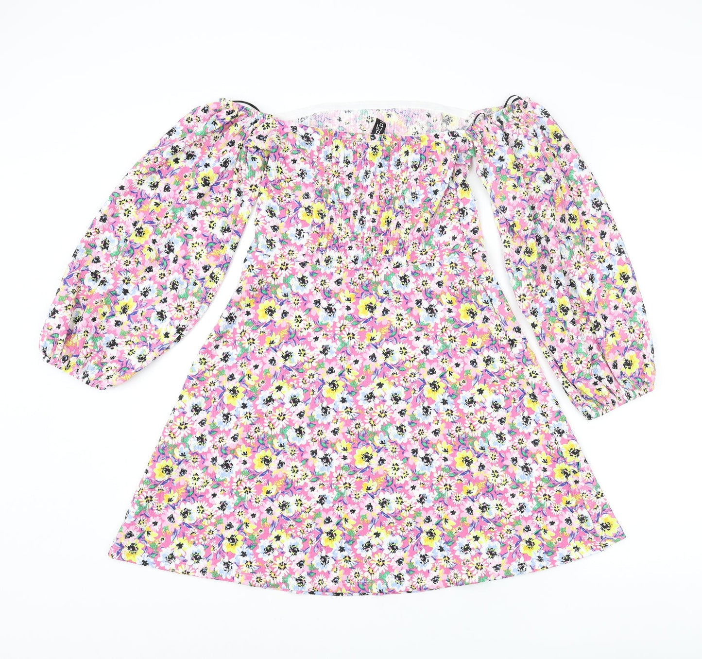 Divided by H&M Womens Multicoloured Floral Polyester Ball Gown Size S Off the Shoulder Pullover