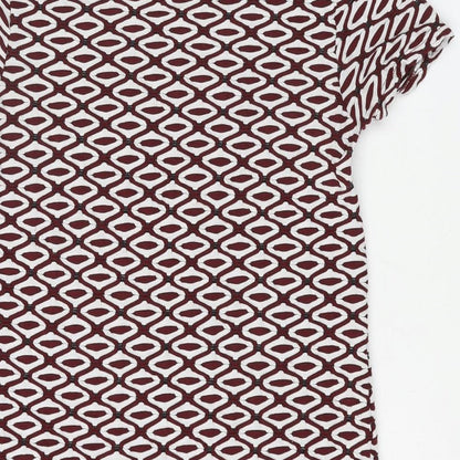 Zara Womens Multicoloured Geometric Polyester Bodycon Size S Round Neck Pullover