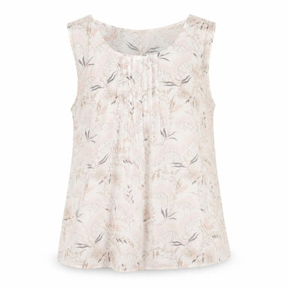 Laura Bianchi Womens Ivory Floral Polyester Basic Blouse Size L Round Neck