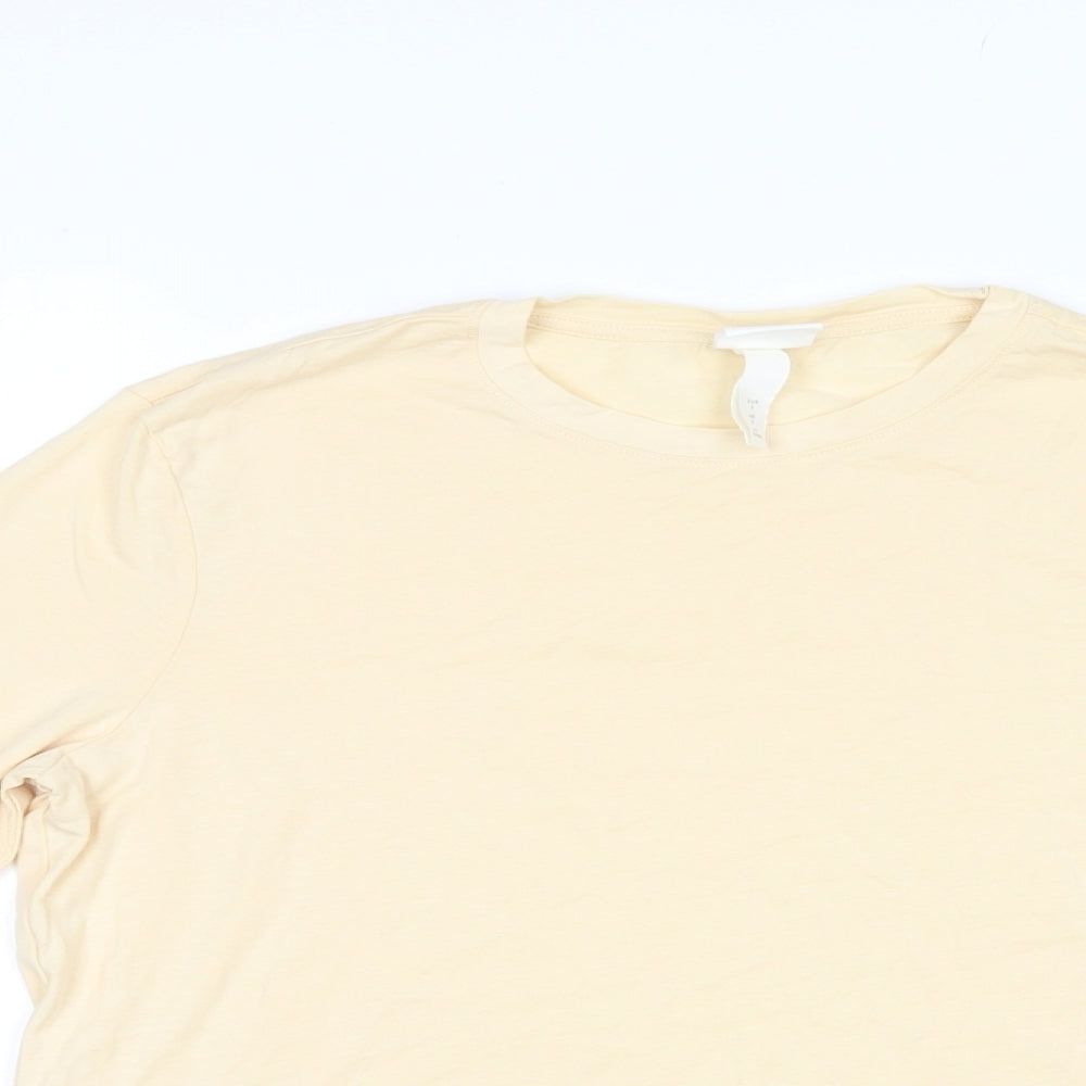 Womens UK Size S H&M Yellow Basic T-Shirt