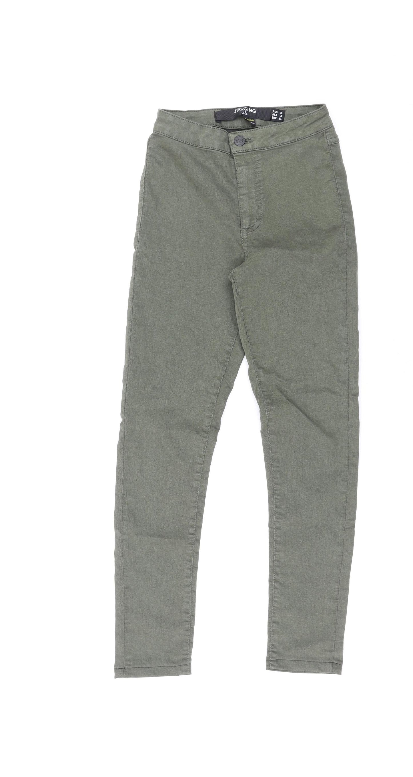 FACTORIE Womens Green Cotton Jegging Jeans Size 8 L27 in Regular Zip