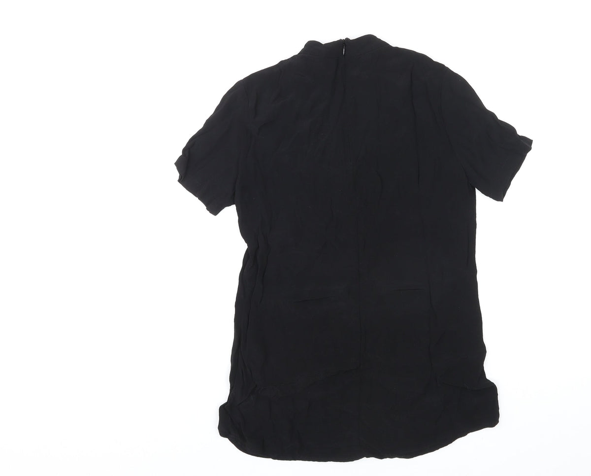 Bardot Womens Black Viscose Basic T-Shirt Size 6 Round Neck