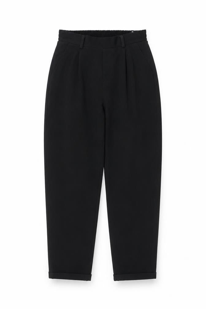 Womens UK Size S Stradivarius Regular Fit Dress Pants Black Trousers