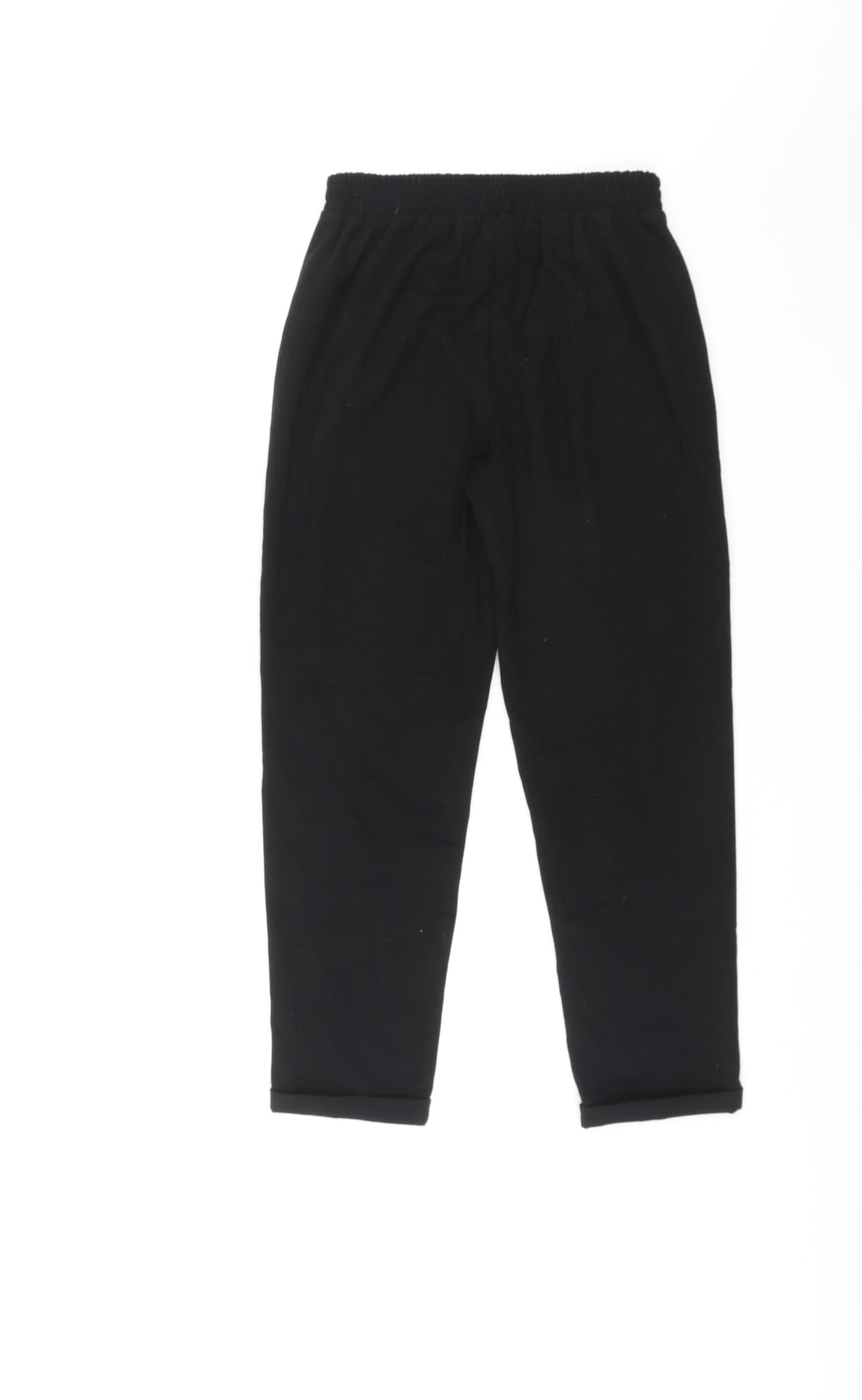 Womens UK Size S Stradivarius Regular Fit Dress Pants Black Trousers
