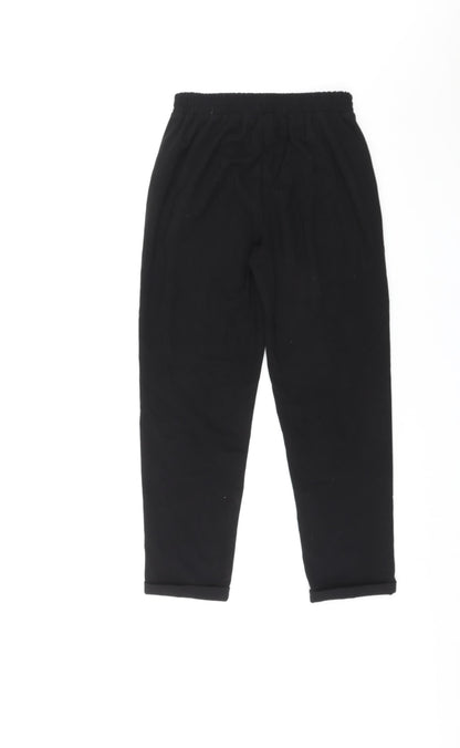 Womens UK Size S Stradivarius Regular Fit Dress Pants Black Trousers