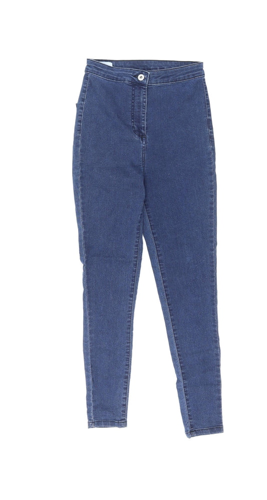 COLLUSION Womens Blue Cotton Skinny Jeans Size 26 L32 in Regular Zip